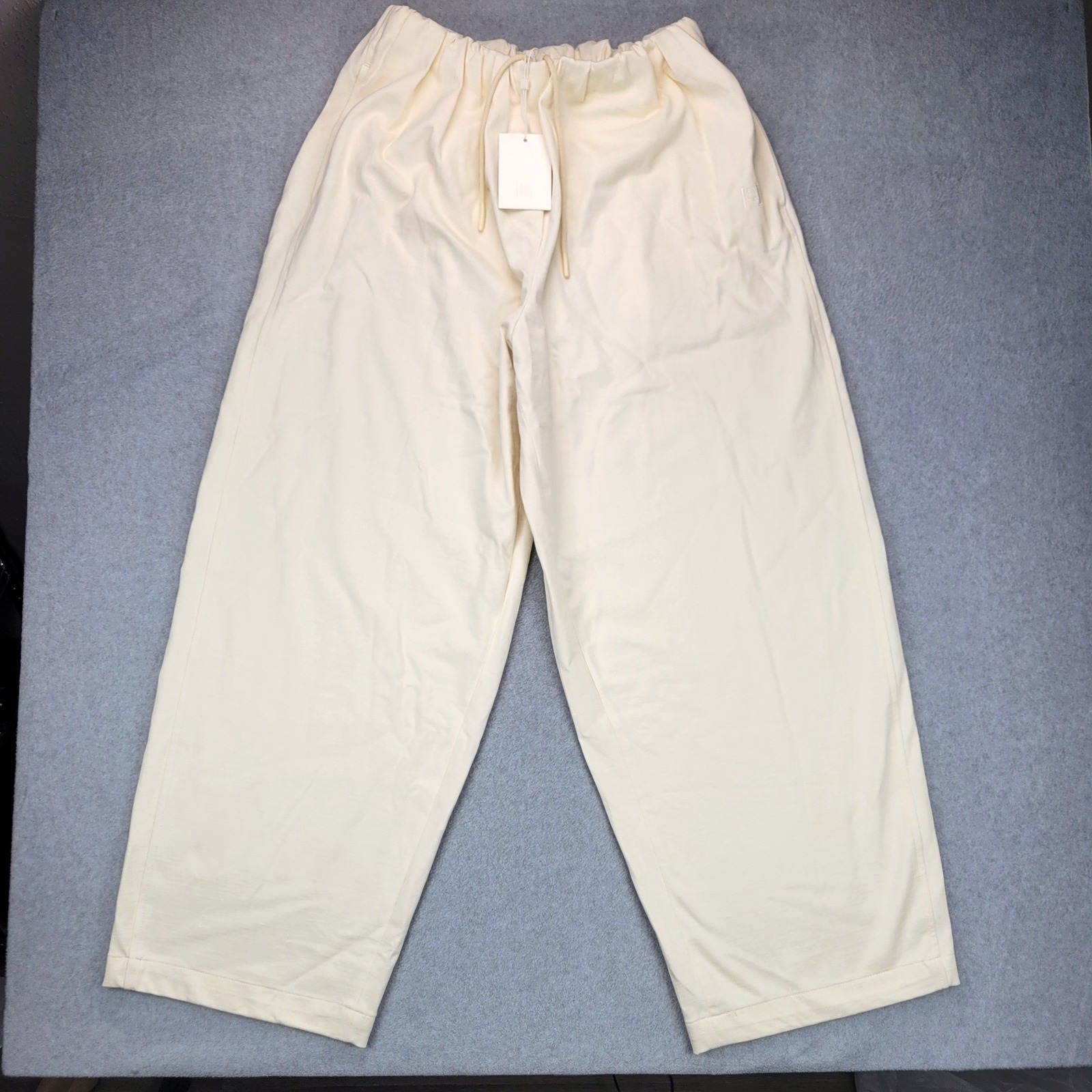 Helsa Wide Leg Lounge Pants Womens Size M Cream Cotton Drawstring Trousers